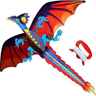 Hengda Kite-Upgrade Classical Dragon Kite stereoskopiske drage-drager til b?rn og voksne Let at flyve til nybegynder p?ske 55 tommer x 62 tommer