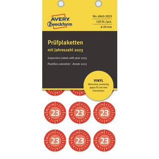 Avery 6944-2026 Inspektionsetiketter 2026 i vinyl Ø30mm 10ark