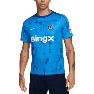 Kortærmet Chelsea FC Academy Pro Nike Dri-FIT-opvarmningstrøje til fodbold til mænd - blå - L