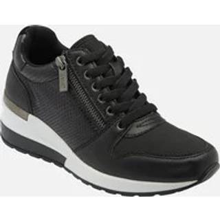 Lotus Lotus Black Zip Up Wedge Trainers