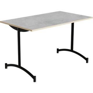 Bord Zeb 231, 1200x700 mm Højde 720 mm, Lys grå linoleum, Sort stel