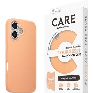 CARE by PanzerGlass iPhone 16 FASHION Fearlessly Fashionable Cover - MagSafe Kompatibel - Peach Fuzz