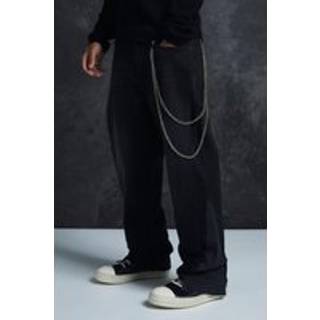 Mens Washed Black Trippie Redd Relaxed Rigid Panel Denim Jeans