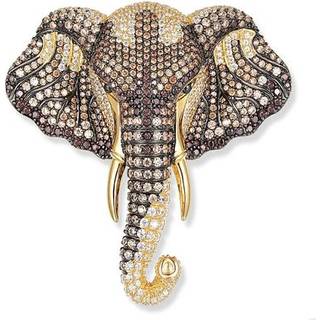 Seinerzeit SZA-3960-416 Anhänger/Brosche Raja Elefant Goldfarben
