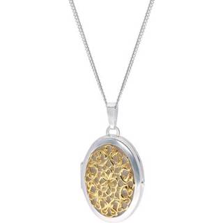 trendor 68504 Damen-Kette mit Medaillon aus 925 Silber Bicolor