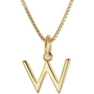 trendor 15255-W Damen-Kette mit Buchstabe W Anhänger Gold auf Silber 925