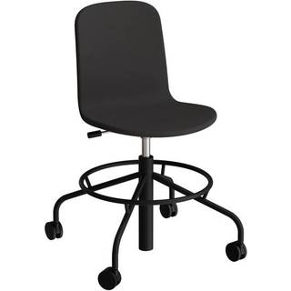Stol ADD 5903, Fodkryds og hjul, Helbetrukket sort tekstil, Sort stel