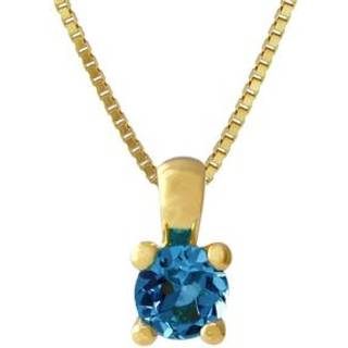 Acalee 80-1003-03 Anhänger Gold 333 / 8K Topas London Blau + vergoldete Kette
