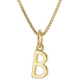 trendor 15255-B Damen-Kette mit Buchstabe B Anhänger Gold auf Silber 925