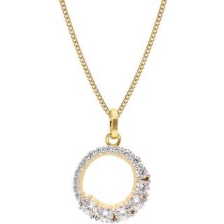 trendor 68386 Damen Zirkonia-Anhänger Gold 333/8kt an vergoldeter Silberkette