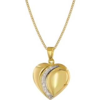 trendor 68200 Damen Herz-Anhänger Gold 333 Bicolor mit vergoldeter Silberkette