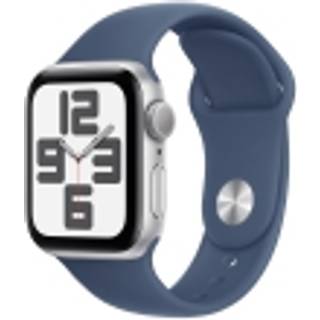 Apple Watch SE GPS 40mm Silver Aluminium Case with Denim Sport Band - S/M
