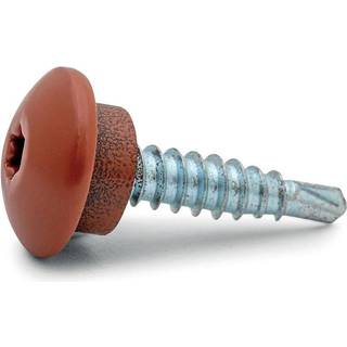 FAST farmerskrue med UFO hoved, 4,8 x 20 mm, teglrød - 100 stk.