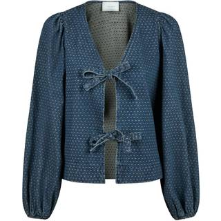 Silva Overdyed Dot Bluse, Ash Blue, 34