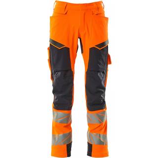 MASCOT ACCELERATE SAFE arbejdsbukser med knælommer, hi-vis orange/mørk marine - 82C66