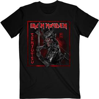 Iron Maiden Skjorte Senjutsu Cover Distressed Red Unisex Black XL