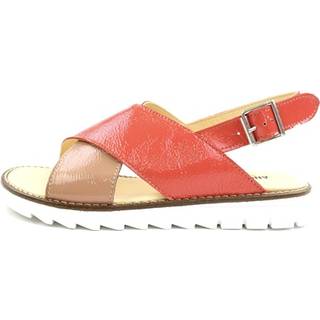 Angulus Mørk Peach/coral Sandal Med Lak Og Spænde - Str. 35