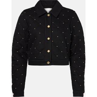 Nina Ricci Embellished cropped denim jacket - black - XXS