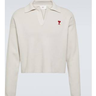 Ami Paris Ami de CÅur cotton-blend polo sweater - white - EU 54