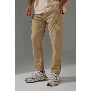 Mens Beige Man Active Gym Technical Cargo Jogger