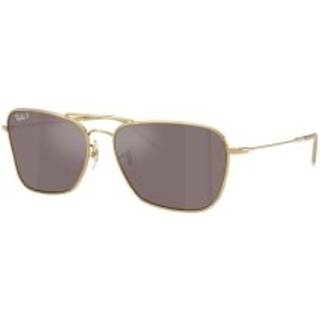 Ray - Ban Unisex Ray - Ban RBR0102S CARAVAN REVERSE 001/LB Solbriller Metal Guld Firkantet Polariseret Spejl