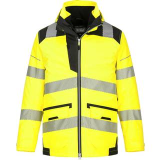 PW3 hi-vis 5-i-1 jakke - Gul/Sort (Størrelse: 4XL)