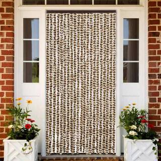 flueforhæng 90x200 cm chenille beige og brun