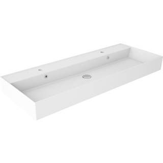 Tvättställ Mira Vit Blank 120 cm Tvåhåls