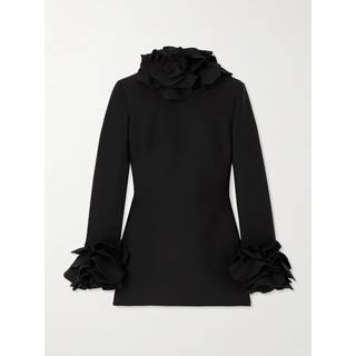 Valentino Crepe Couture ruffled minidress - black - XXXS