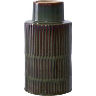 Vase, Keramik grøn/brun