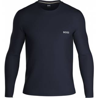 BOSS langærmet t-shirt lavet af økologisk bomuld i mørkeblå til herre.