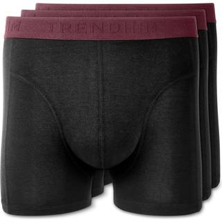 XL - FlexFeel | 3-Pak Sorte Boxershorts i Bomuld m. Mørk Crimson Linning