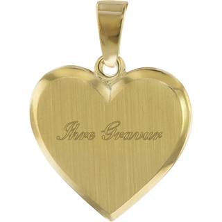 trendor 08612 Gravur-Anhänger für Damen Gold 585 Herz mit Namen 16 mm