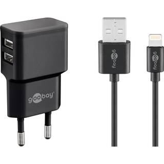 Goobay Apple Lightning USB oplader - 2.4A/12W - 1 m - Sort
