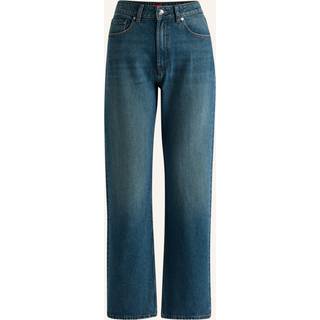 Jeans med relaxed fit i mørkeblå denim med stræk