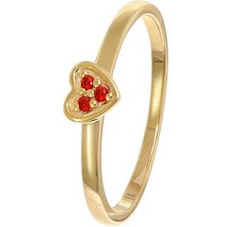 trendor 41539 Damenring Gold 333/8K Herz Mit Roten Zirkonias