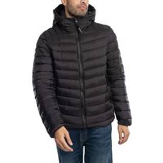 Superdrytil mænd. M5011906A Fuji sports quiltet jakke med hætte Fuji sort (S), Casual, Nylon, Bæredygtig