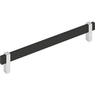 Amerock Mulino 8-13/16 tommer (224 mm) Center-to-center Matte sort/poleret kromskab Belægning BP36728MB26
