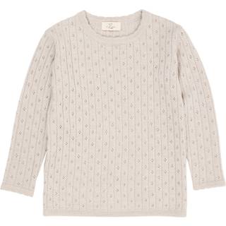 Copenhagen Colors Merino Uld Strikket Sweater Pale Cream Melange 98 cm  Creme  98 cm  Unisex