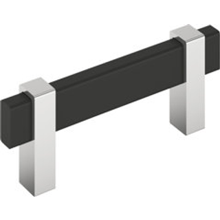 Amerock Mulino 3 tommer (76 mm) Center-to-Center Matte sort/poleret kromkabinettræk BP36722MB26