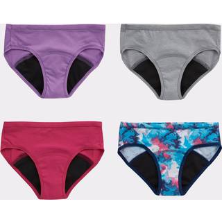 Hanes Girls 'Comfort Underwear Boyshort Period trusser Moderat beskyttelse 4-Pack Hipster-Multi-4 Pack 12