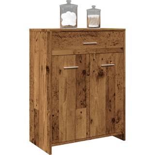 badeværelsesskab 60x33x80 cm konstrueret træ antikt træ