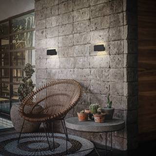 Briloner LED væglampe Meluna, dæmpbar, Sort, Stue/spisestue, Plast, Moderne