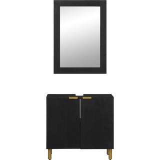 Møbelsæt Til Badeværelse 2 Dele Konstrueret Træ Sort