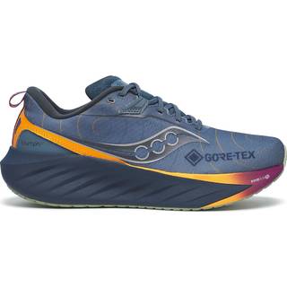 Saucony Triumph 22 GTX Neutral Running Shoe Men - Blue Grey, Orange, Size 7.5 - blue_grey