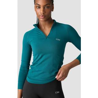 Everyday Seamless 1/4 Zip Wmn Dark Teal Green