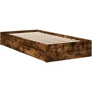 Sengeramme Med Skuffer Konstrueret Træ Brunt Egetræ - Røget eg / 75 x 190 cm