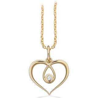 Scrouples Hjerte 8 Karat Guld Vedhæng med Brillant 0,02 Carat H-W/SI