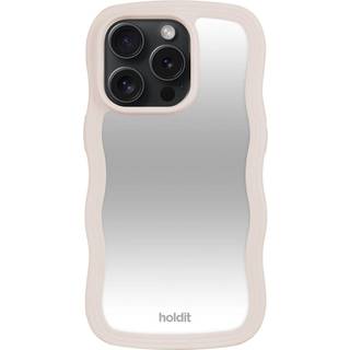 Holdit iPhone 14 Pro Wavy Cover - Light Beige / Transparent