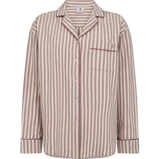 JBS of Denmark Women flannelskjorte til kvinder i beige med brun stribede nuancer